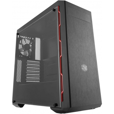 MasterBox MB600L ATX Mid-Tower, Sleek Design with Red Side Trim and Acrylic Side Panel by Cooler Master /1X DVD