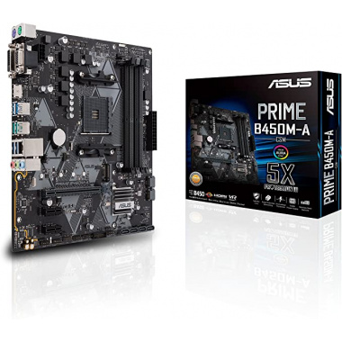 Asus B450M-A  AM4   64G  DDR4 MAX  / HDMI DVI  USB 3.0   2X PCI Express/PCI/PCIE SATA /10.1.0 RAID /1XM.2Retail