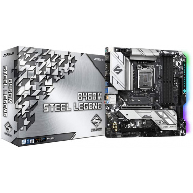 ASROCK B460M STEEL  LEGEND SK1200 - 4XSLOT , TYPEC/DISP/HDMI/ 2 PCIe 3. 0 x16, 1 PCIe 3. 0 x1, 1 M. 2(Key E) For WiFi