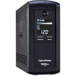 CyberPower Intelligent LCD CP1000AVRLCD 1000VA Tower UPS 1 Minute Full Load - 4 x NEMA 5-15R - Surge-protected (CYBER DIRECT WAR