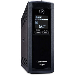 CyberPower Intelligent LCD CP1500AVRLCD 1500VA UPS  1500VA/900W - 11 Minute Half Load - 4 x NEMA 5-15R - Battery/Surge-protected
