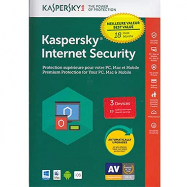 Kaspersky 2020 Internet Security Retail Box For  3 x PC  - 18 Months