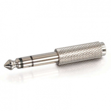 C2G 6.3mm Stereo Male to 3.5mm Stereo Female Adapter  1 x 6.35mm Male Audio - 1 x Mini-phone Female - Metallic Silver