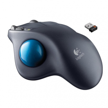 Logitech M570 Wireless Trackball Mouse Laser - Wireless - Radio Frequency - Blue-Gray  OEM