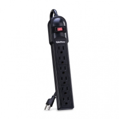 CyberPower  12FEET  /  6-Outlets Surge Suppressor  Cord - Boxes  1200j