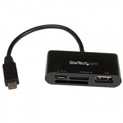 StarTech.com OTG USB Memory Card Reader Dongle for Mobile Devices - Supports SD, SDHC, SDXC, MMC & Micro SD, Micro SDHC & Micro