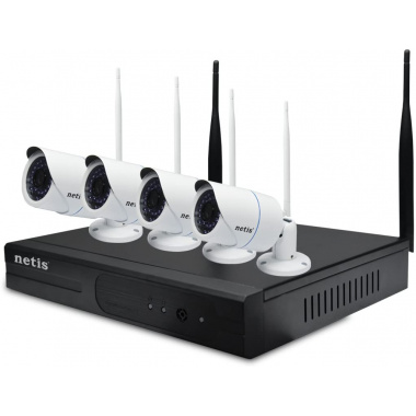NETIS  4CH Wireless IP Camera & NVR Security Kit. 960P HD(1280*960) 30fps