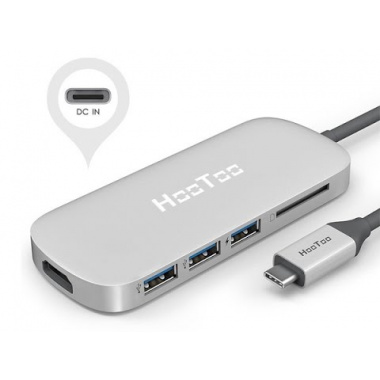 HooToo USB C Hub, 6 in 1 USB C Adapter, USB C Dongle with 4K to HDMI, 100W PD Charging Port